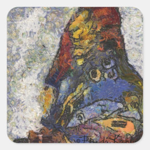 Frida Kahlo Butterfly Monet Geïnspireerd Vierkante Sticker