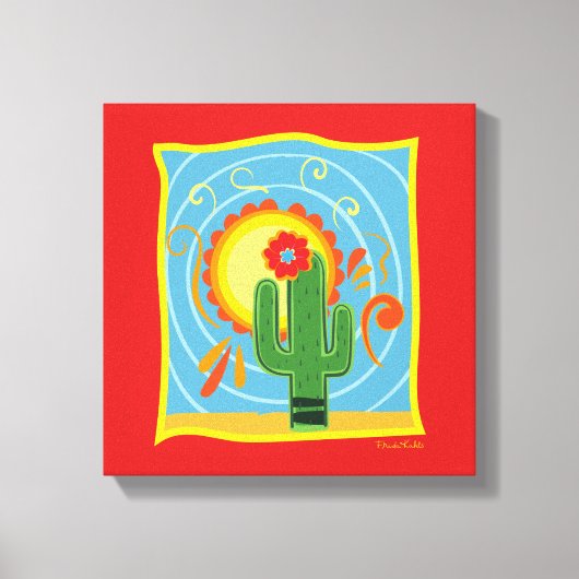 Frida Kahlo Cactus Graphic Canvas Afdruk (Voorkant)