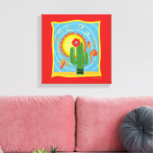Frida Kahlo Cactus Graphic Canvas Afdruk (Insitu (Woonkamer))