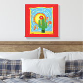 Frida Kahlo Cactus Graphic Canvas Afdruk (Insitu (Slaapkamer))