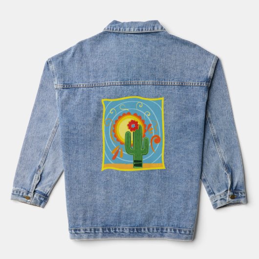 Frida Kahlo Cactus Graphic Denim Jacket (Achterkant)