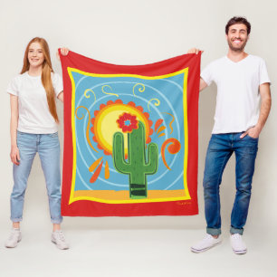 Frida Kahlo Cactus Graphic Fleece Deken