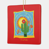 Frida Kahlo Cactus Graphic Keramisch Ornament (Links)