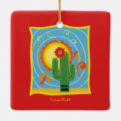 Frida Kahlo Cactus Graphic Keramisch Ornament (Achterkant)