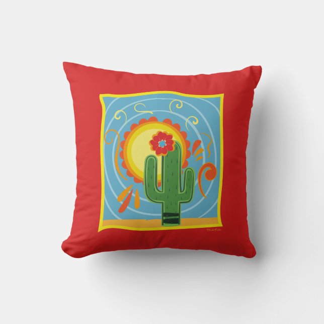 Frida Kahlo Cactus Graphic Kussen (Voorkant)