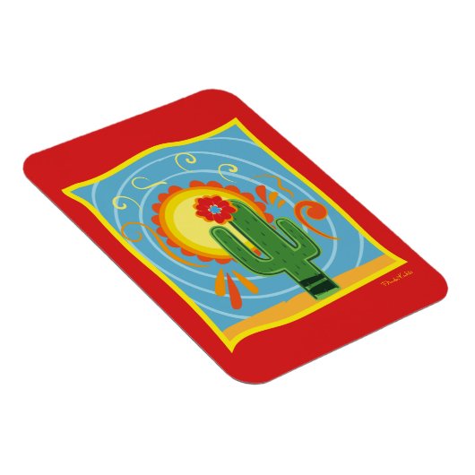 Frida Kahlo Cactus Graphic Magneet (Rechterzijde)