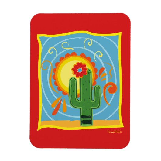 Frida Kahlo Cactus Graphic Magneet (Verticaal)