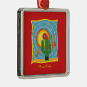 Frida Kahlo Cactus Graphic Metalen Ornament (Rechts)
