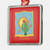 Frida Kahlo Cactus Graphic Metalen Ornament (Links)