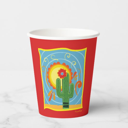 Frida Kahlo Cactus Graphic Papieren Bekers (Voorkant)
