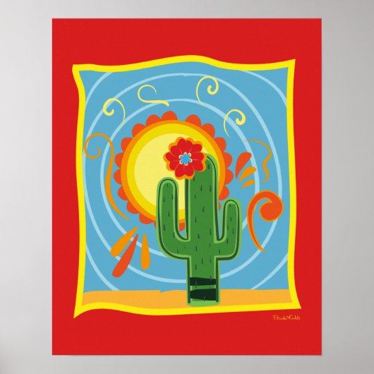 Frida Kahlo Cactus Graphic Poster (Voorkant)