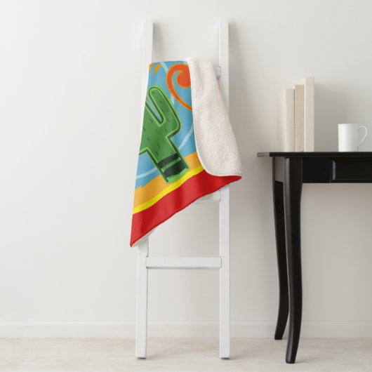 Frida Kahlo Cactus Graphic Sherpa Deken (In situ)