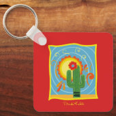 Frida Kahlo Cactus Graphic Sleutelhanger (Voorkant)