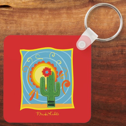 Frida Kahlo Cactus Graphic Sleutelhanger (Achterkant)