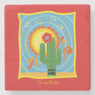 Frida Kahlo Cactus Graphic Stenen Onderzetter