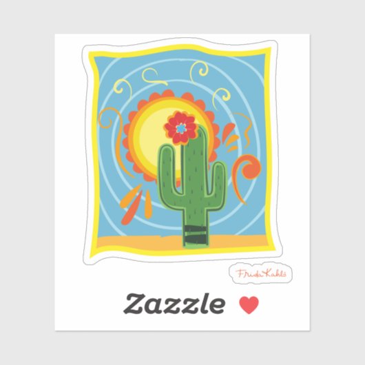 Frida Kahlo Cactus Graphic Sticker (Vel)