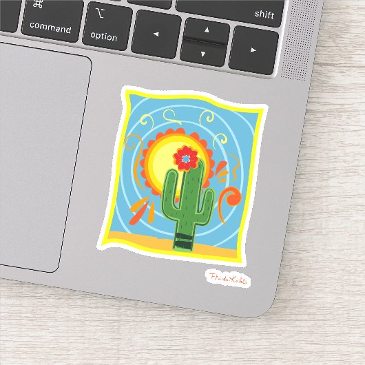 Frida Kahlo Cactus Graphic Sticker (Detail)