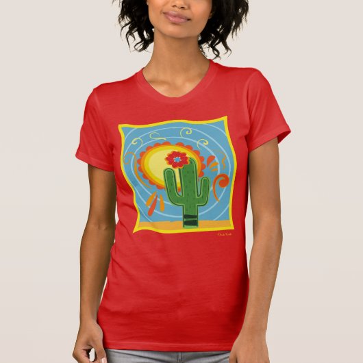 Frida Kahlo Cactus Graphic T-shirt (Voorkant)
