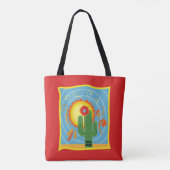 Frida Kahlo Cactus Graphic Tote Bag (Achterkant)