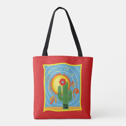 Frida Kahlo Cactus Graphic Tote Bag (Achterkant)
