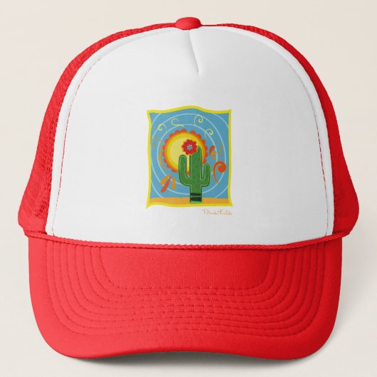Frida Kahlo Cactus Graphic Trucker Pet (Voorkant)