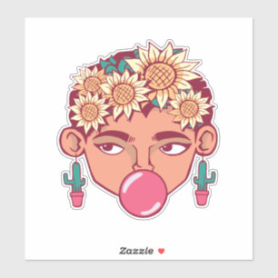 Frida Kahlo Cartoon Sticker