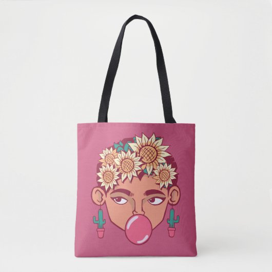 Frida Kahlo Cartoon Tote Bag (Voorkant)