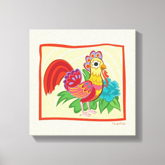 Frida Kahlo Chicken Graphic Canvas Afdruk (Voorkant)