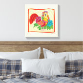 Frida Kahlo Chicken Graphic Canvas Afdruk (Insitu (Slaapkamer))