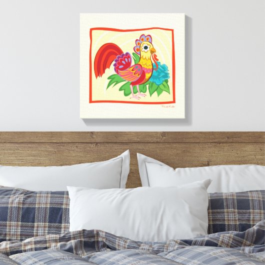 Frida Kahlo Chicken Graphic Canvas Afdruk (Insitu (Slaapkamer))
