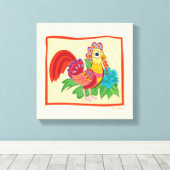 Frida Kahlo Chicken Graphic Canvas Afdruk (Insitu (Houten vloer))