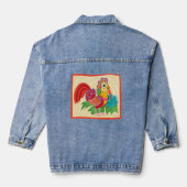 Frida Kahlo Chicken Graphic Denim Jacket (Achterkant)