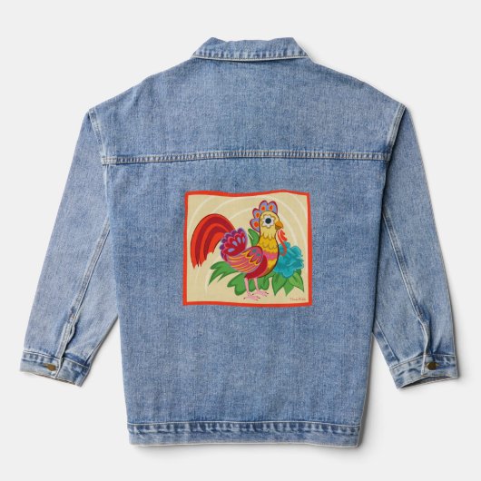 Frida Kahlo Chicken Graphic Denim Jacket (Achterkant)