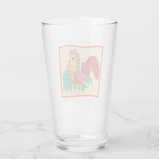 Frida Kahlo Chicken Graphic Glas (Achterkant)