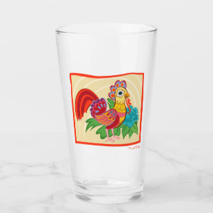 Frida Kahlo Chicken Graphic Glas