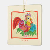 Frida Kahlo Chicken Graphic Keramisch Ornament (Links)