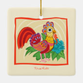 Frida Kahlo Chicken Graphic Keramisch Ornament (Achterkant)