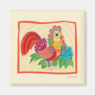 Frida Kahlo Chicken Graphic Magneet