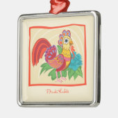 Frida Kahlo Chicken Graphic Metalen Ornament (Links)