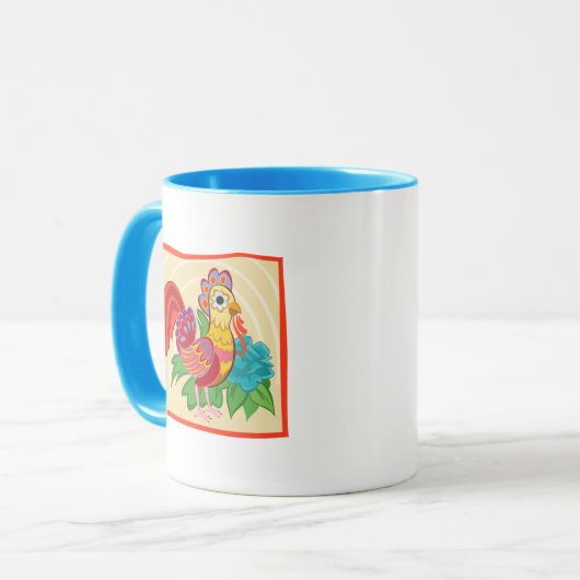 Frida Kahlo Chicken Graphic Mok (Voorkant links)