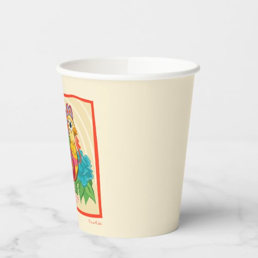 Frida Kahlo Chicken Graphic Papieren Bekers (Links)