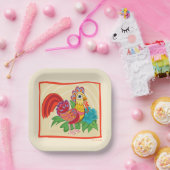 Frida Kahlo Chicken Graphic Papieren Bordje (Feest)