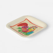 Frida Kahlo Chicken Graphic Papieren Bordje (Gebogen)