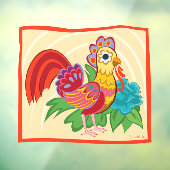 Frida Kahlo Chicken Graphic Raamsticker (Vel 3)