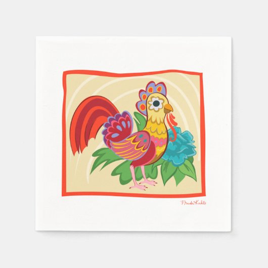 Frida Kahlo Chicken Graphic Servet (Voorkant)