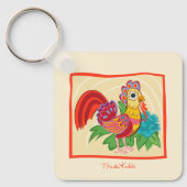 Frida Kahlo Chicken Graphic Sleutelhanger (Voorkant)