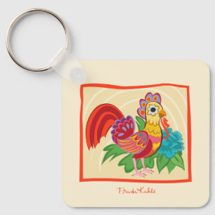 Frida Kahlo Chicken Graphic Sleutelhanger