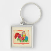 Frida Kahlo Chicken Graphic Sleutelhanger (Voorkant)
