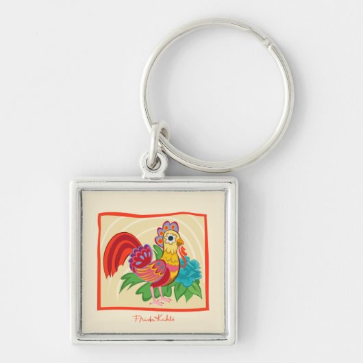 Frida Kahlo Chicken Graphic Sleutelhanger (Voorkant)