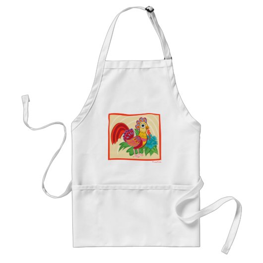 Frida Kahlo Chicken Graphic Standaard Schort (Voorkant)